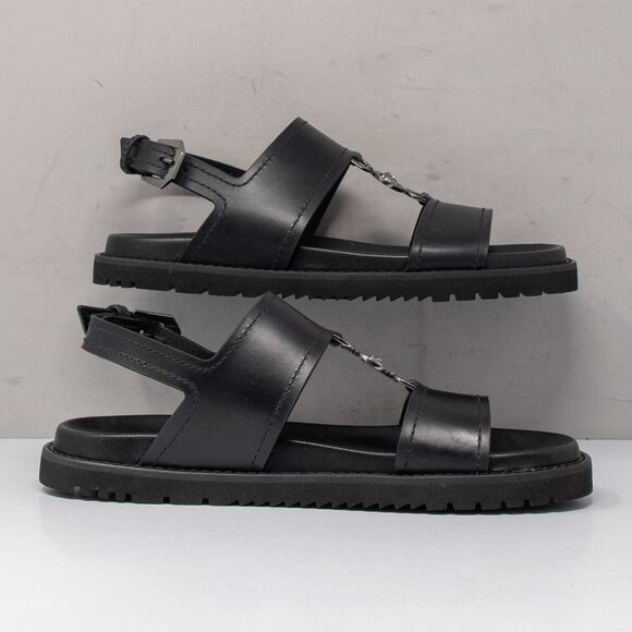 Versace Medusa Black Calf Leather Fisherman Cage Sandals, Men\'s 43 (10 US) main image 6